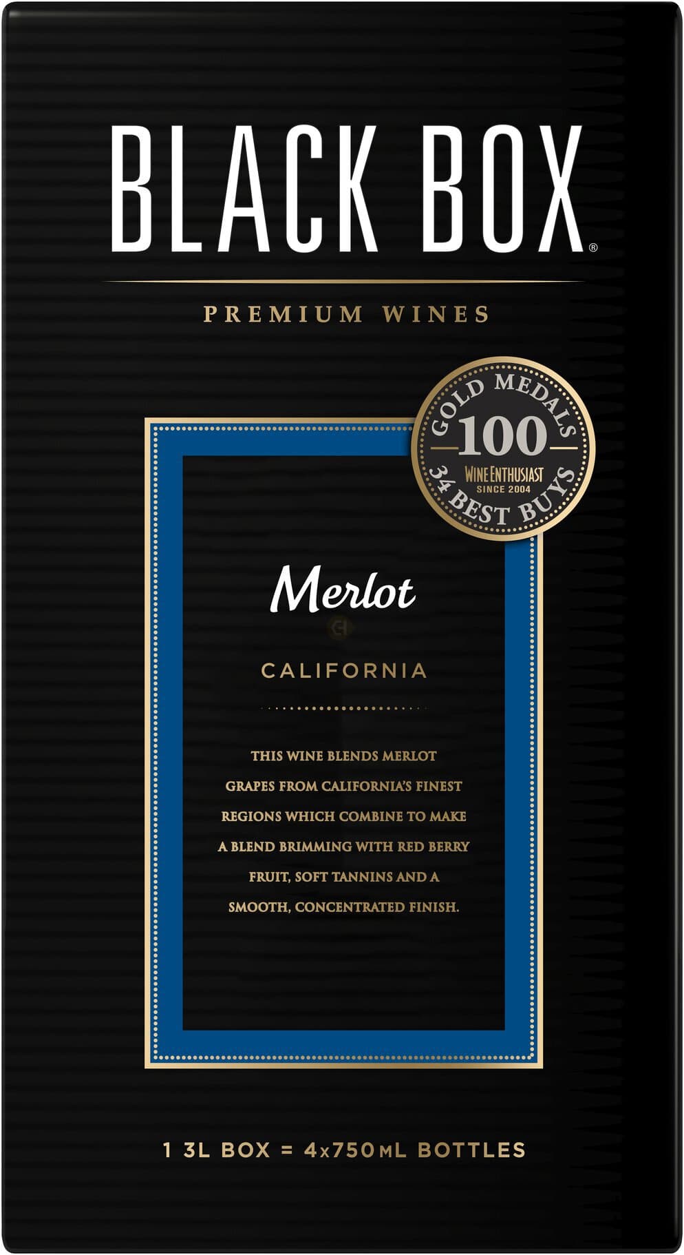 Black Box Merlot Red Wine Box Wine, 3L