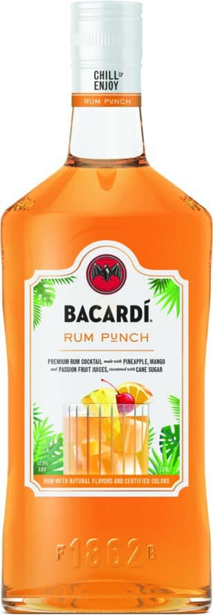 BACARDI Rum Punch Ready to Serve Premium Rum Cocktail, 1.75L